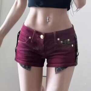 red shorts with leopard print